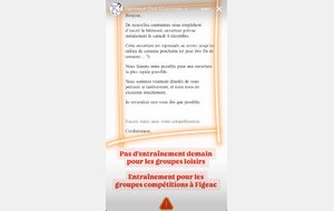 ⚠️ Pas de cours demain samedi 6 décembre 