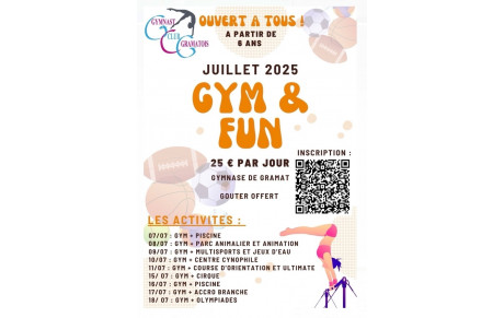 INSCRIPTION GYM AND FUN - STAGE VACANCES OUVERT À TOUS! 